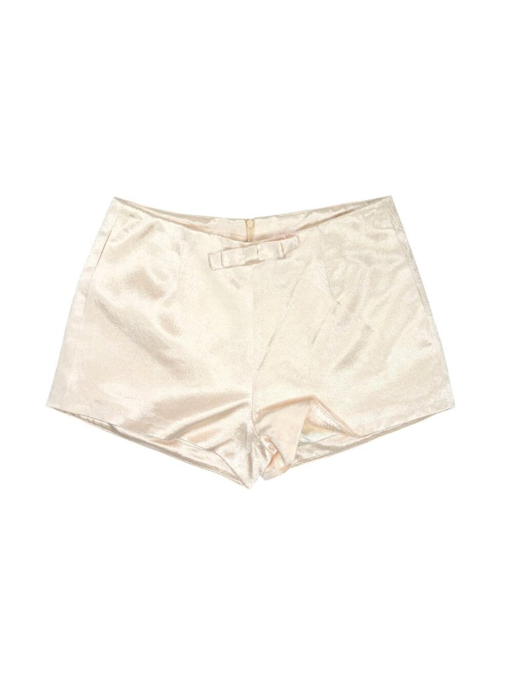 Cream Satin High-Waist Women’s Shorts
